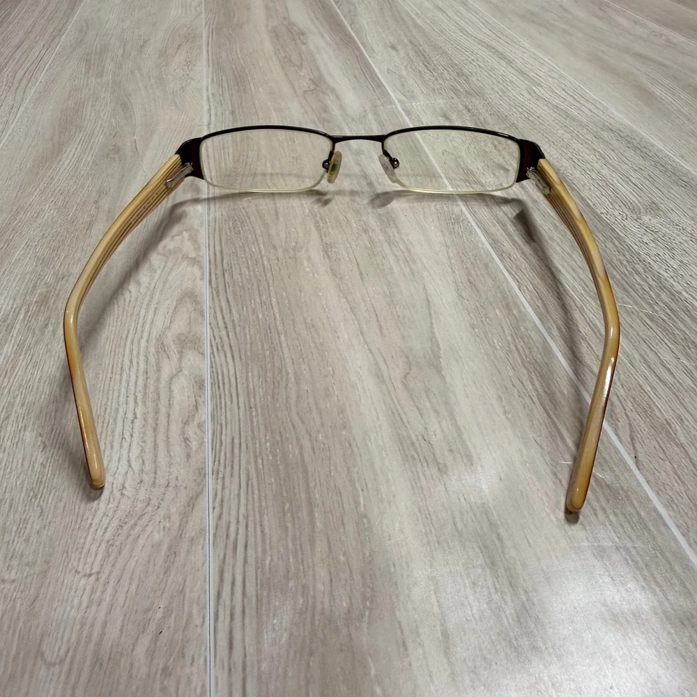 Genevieve Honesty D Brown L Brown Eyeglasses Frames Rectangular Half Rim
